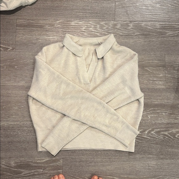 Lululemon Wool Cream Collared Knit Sweater - Picture 1 of 4